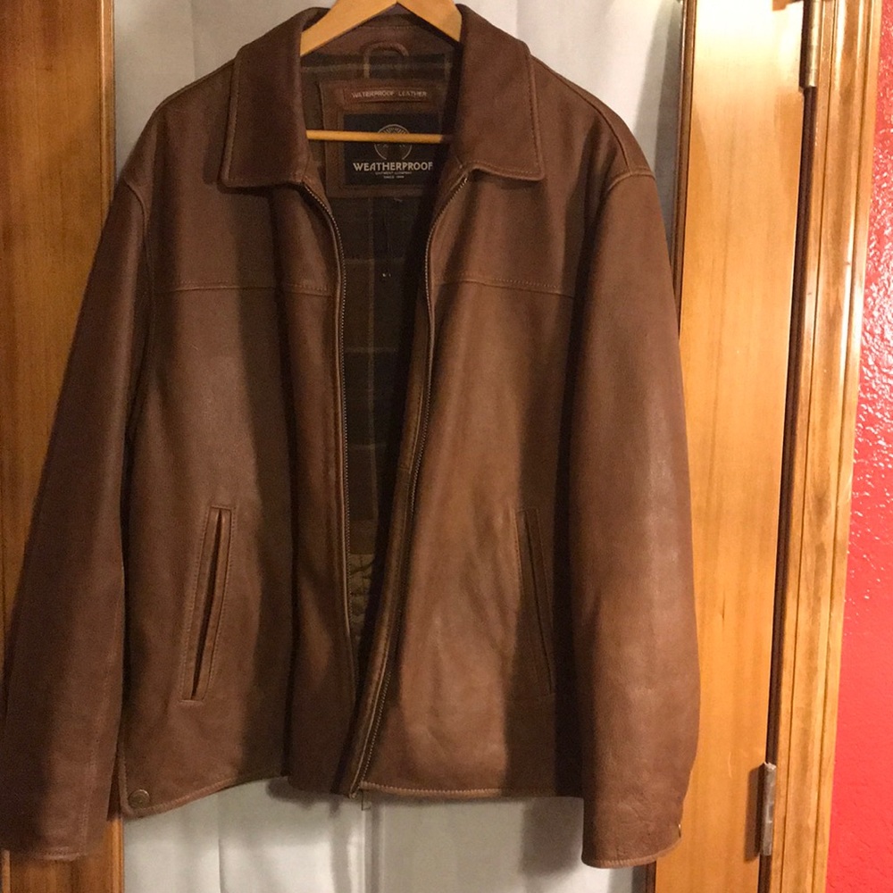 Brown Weatherproof garment company leather jacket